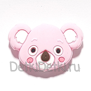 Голова коалы мини розовая