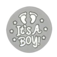 Бусина It's a Boy светло серый