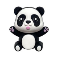 Панда 3Д черная