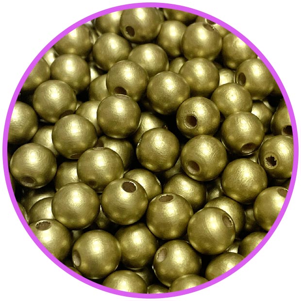 Бусина золото 10 мм (германия, дерево)