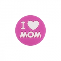 бусина I love mom фуксия