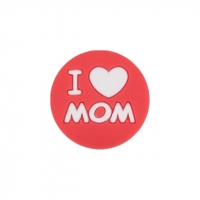 бусина I love mom красная