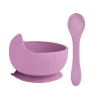Тарелка+ложка Blush силиконовые (Завод 1)