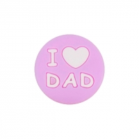 бусина I love dad  pale pink