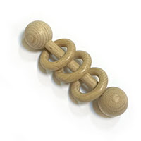 Погремушка из бука с 3 кольцами