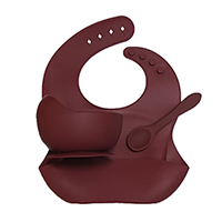 Комплект Merlot (тарелка +ложка силиконовая+нагрудник)