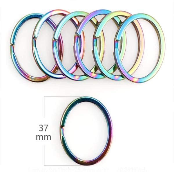 Овал радужный (металлическое кольцо для брелков)