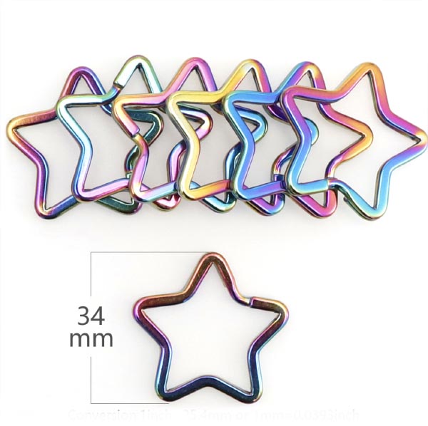 Звезда радужная (металлическое кольцо для брелков)