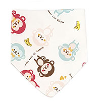 Нагрудник хлопковый Обезьянки с кнопкой