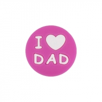 бусина I love dad  фуксия