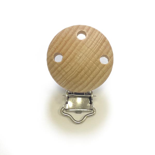 Клипса деревянная круглая малая 30 мм (без покрытия с отверстиями)