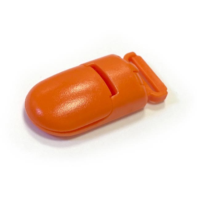 Клипса пластиковая 2 ярко оранжевая