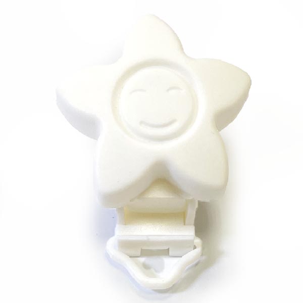 Звезда Белая клипса( пластик)