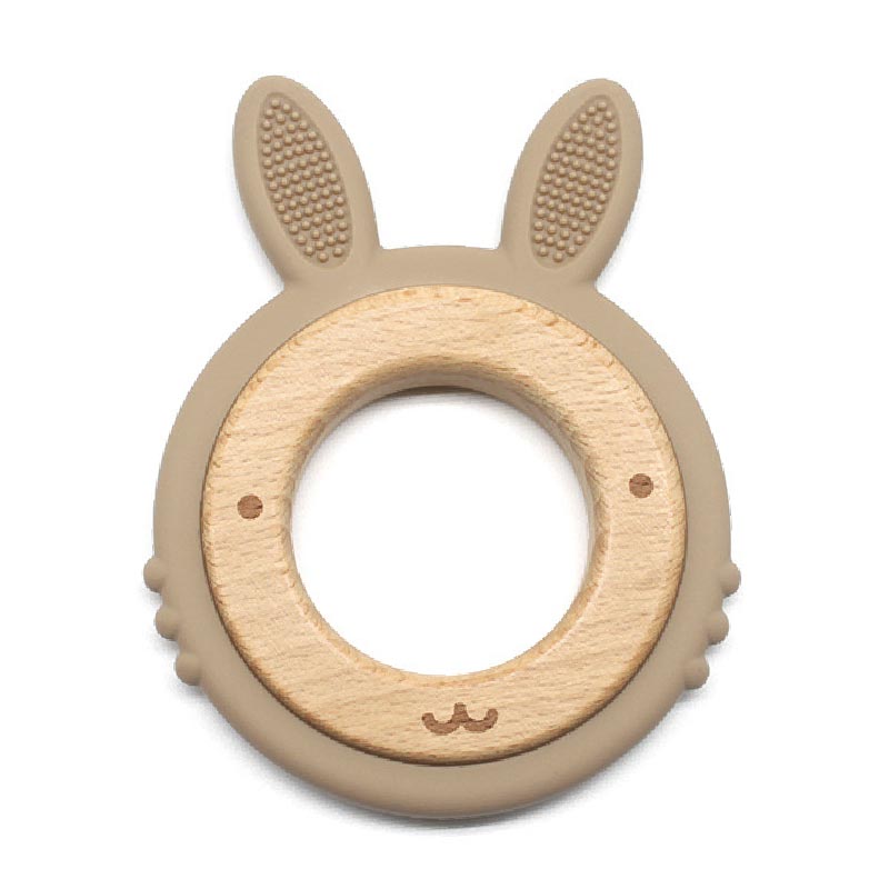 Зайчик Светло Коричневый на деревянном кольце