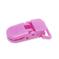 Клипса пластиковая 1 темно розовая