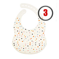 Нагрудник зауженный силиконовый точки (белый) (Завод 3)