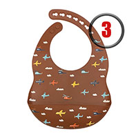 Нагрудник зауженный силиконовый Самолетики (Завод 3)