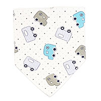 Нагрудник хлопковый Машинки с кнопкой