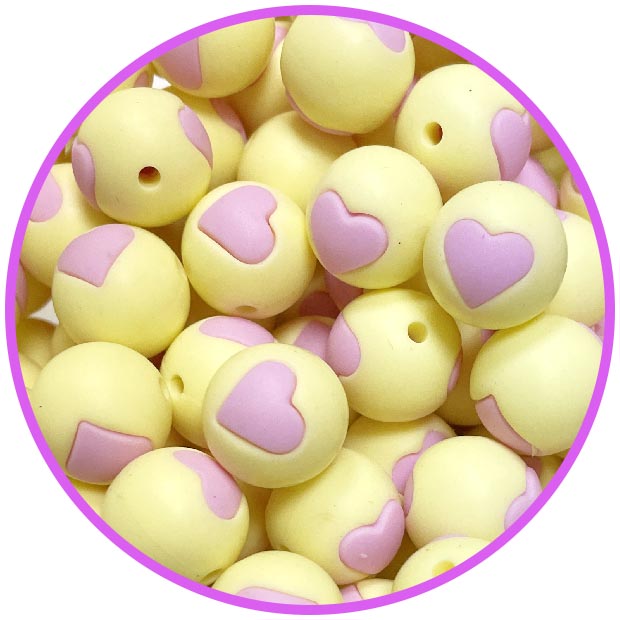 бусина крем сердце pale pink