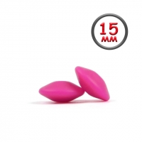 Линза 15 мм темно розовая силиконовая