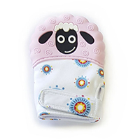 Варежка грызунок овечка розовая