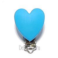 Сердце голубое клипса