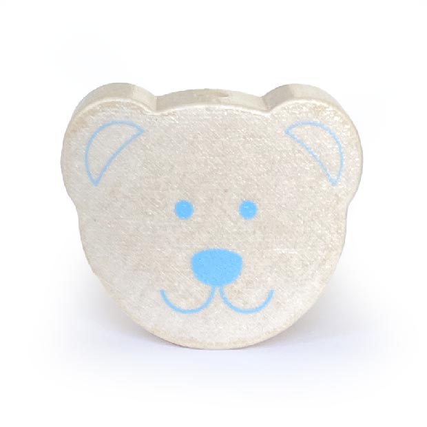 Мишка натуральный с голубым (дерево)