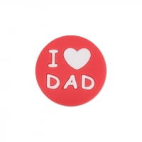 бусина I love  dad красная