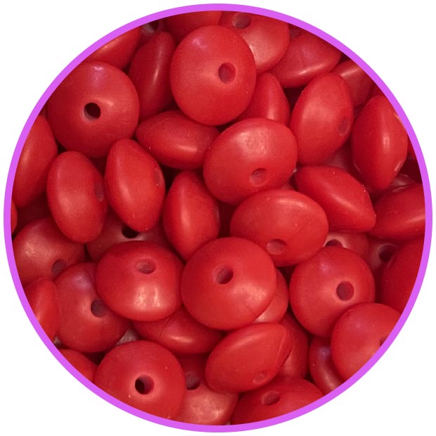 Линза 12 мм Красная силиконовая