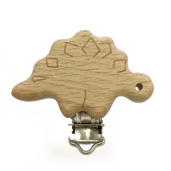 Динозаврик 2 клипса деревянная (без покрытия)