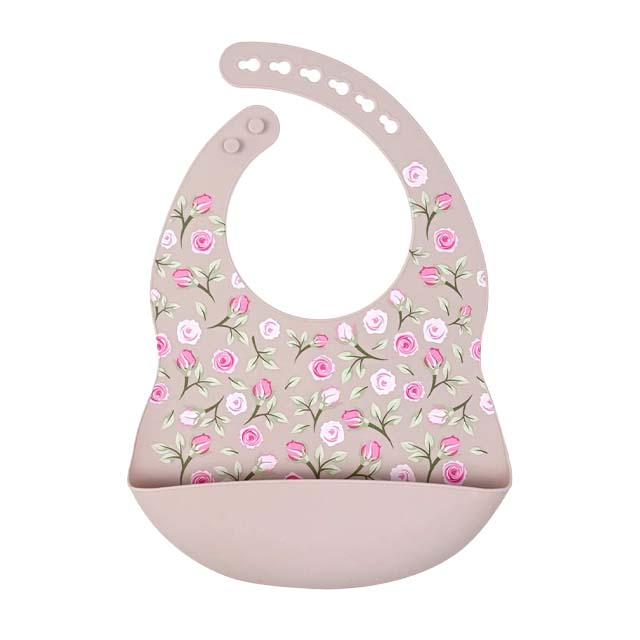 Нагрудник Розочки Dusty Lilac зауженный силиконовый