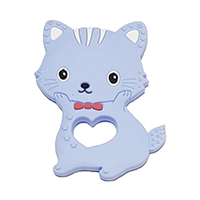 Котенок с бантиком серо голубой