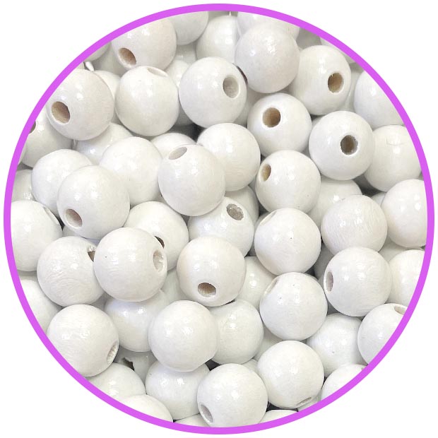 Бусина белая 10 мм (германия, дерево)