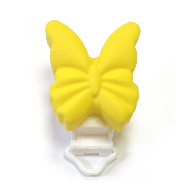 Бабочка желтая клипса (пластик)