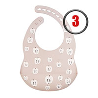 Нагрудник зауженный силиконовый Яблочки (Завод 3)