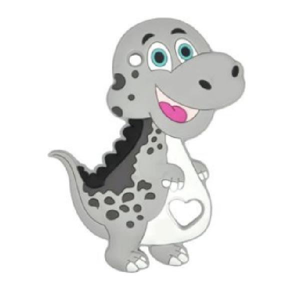 Динозаврик с сердечком Светло Серый