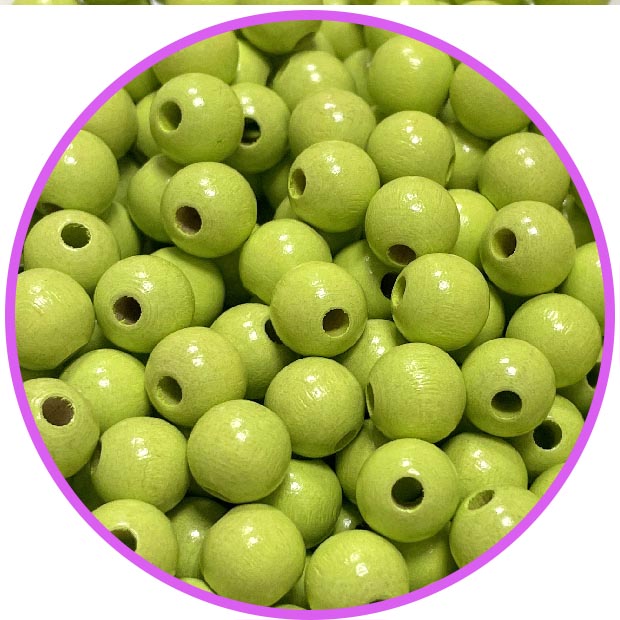 Бусина салатовая 10 мм (германия, дерево)