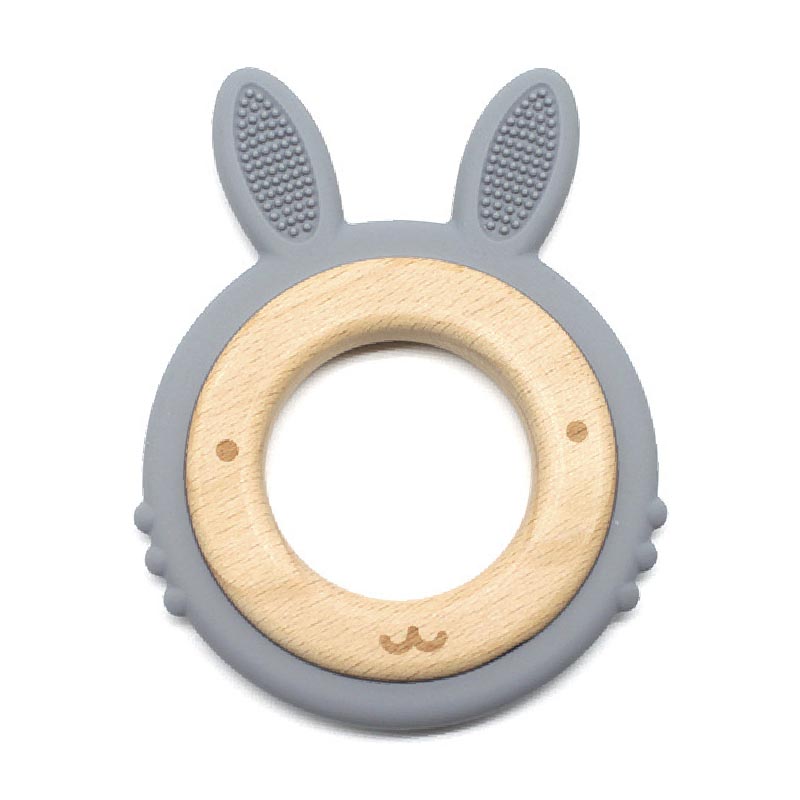 Зайчик Серый на деревянном кольце