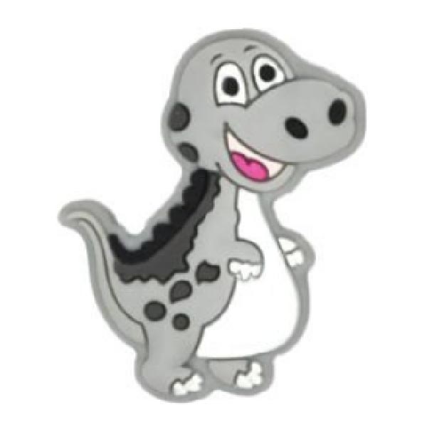 Динозаврик мини с сердечком Светло Серый