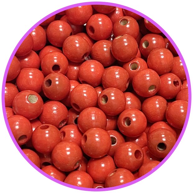 Бусина красная 10 мм (германия, дерево)