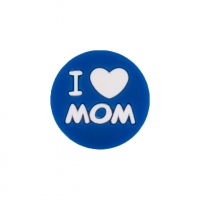 бусина I love mom темно синяя