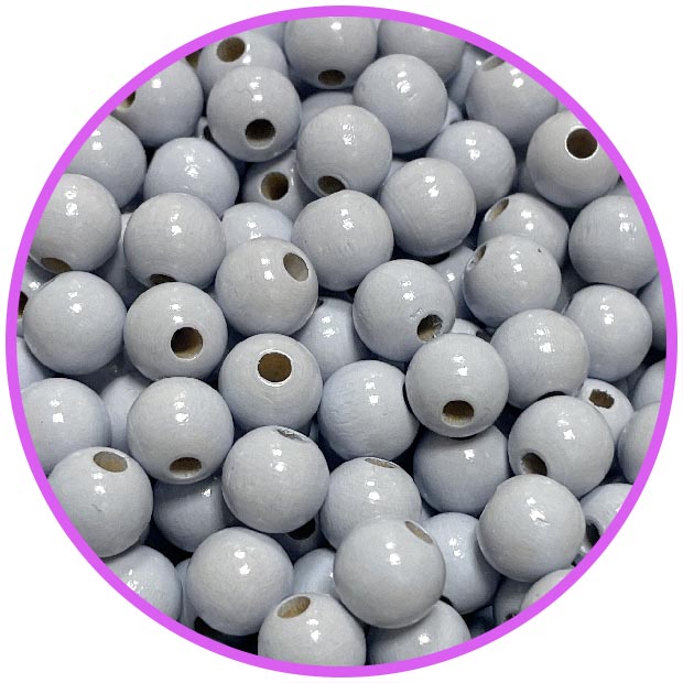 Бусина светло серая 10 мм (германия, дерево)