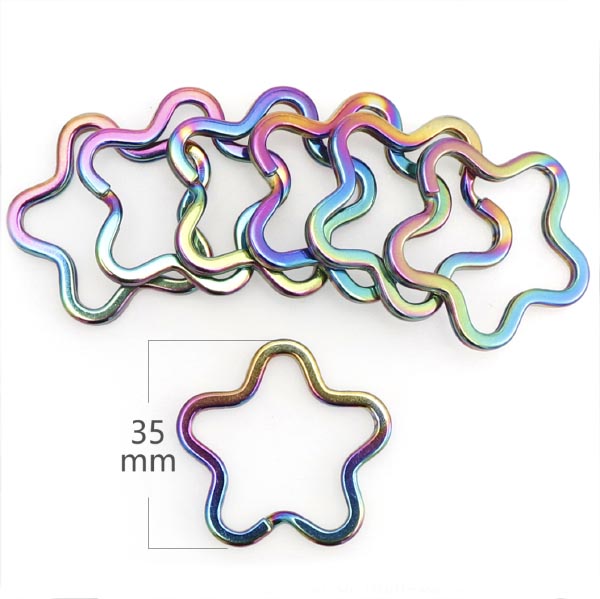 Цветок радужный (металлическое кольцо для брелков)