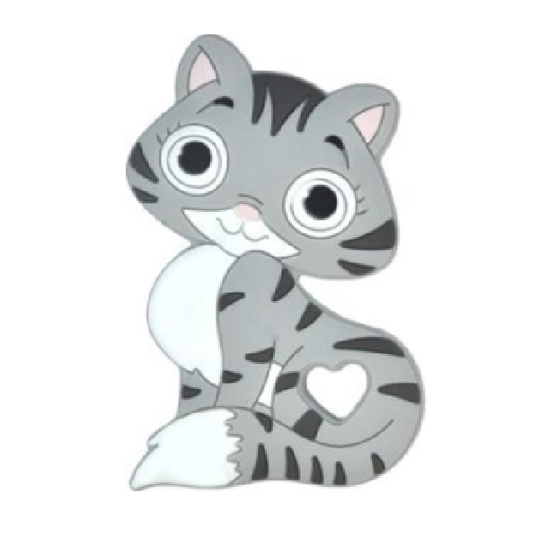 Киска с сердечком Светло Серая