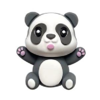 Панда 3Д серая