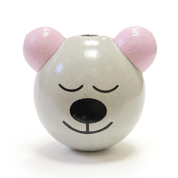 Мишка 2 светло серый, нежно розовые ушки