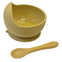 Тарелка + ложка силиконовые  Mustard (Завод 3)