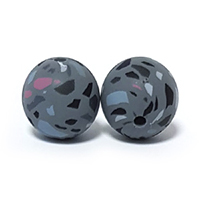 бусина terrazzo серая  print 15 мм