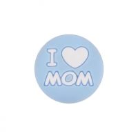 бусина I love mom pastel blue