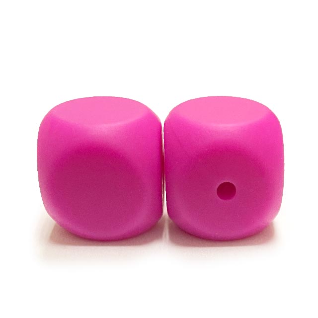 Кубик темно розовый силиконовый